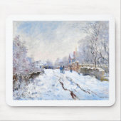 Claude Monet's snow at Argenteuil landscape マウスパッド (正面)