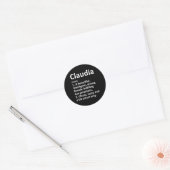 Claudia Definition Personalized Name Funny Christm ラウンドシール (封筒)