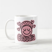 Claudia Doodle Emoji 1 コーヒーマグカップ (左)