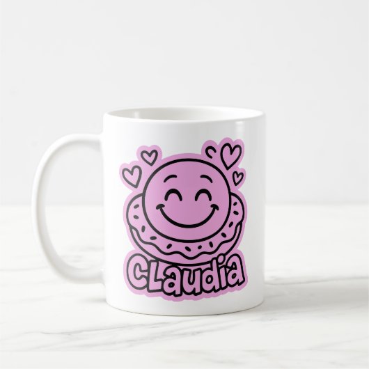 Claudia Doodle Emoji 2 コーヒーマグカップ (左)
