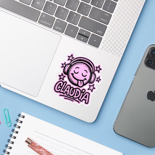 Claudia Doodle Emoji 3 シール (ノートパソコンとiPhone)