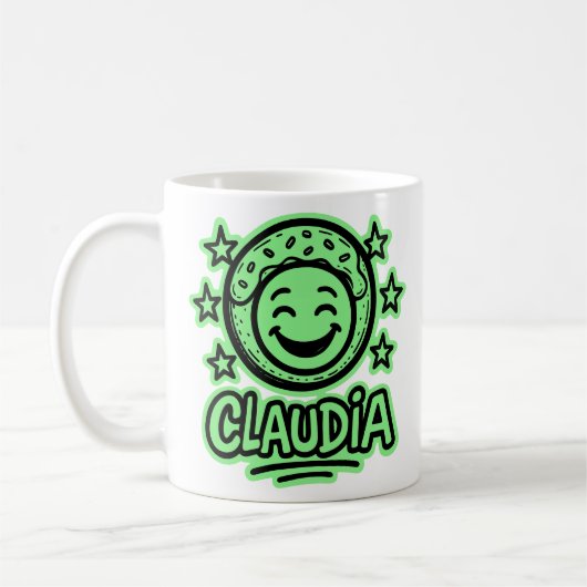 Claudia Doodle Emoji 4 コーヒーマグカップ (左)