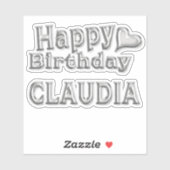 Claudia Happy Birthday silver Aufkleber Sticker シール (シート)
