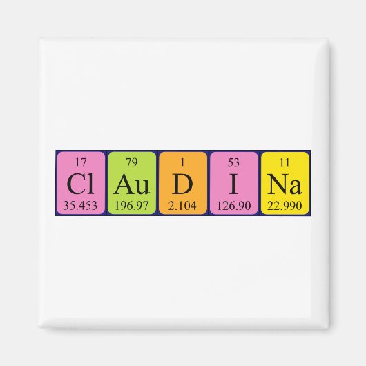 Claudina周期表名磁石 マグネット (正面)
