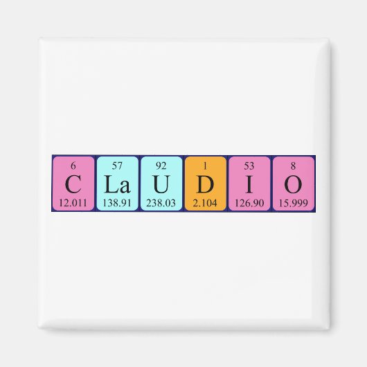 Claudio周期表名磁石 マグネット (正面)