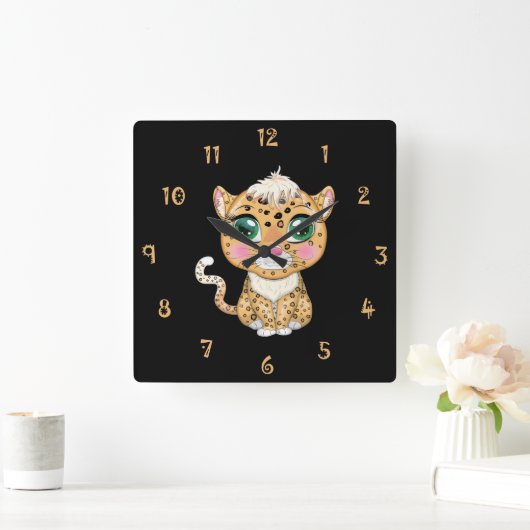 Claudye The Cat Wall Clock スクエア壁時計 (ホーム)