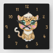Claudye The Cat Wall Clock スクエア壁時計 (正面)
