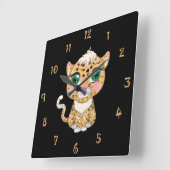 Claudye The Cat Wall Clock スクエア壁時計 (傾斜)