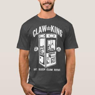 Claw Machine King Arcade Gamer Eat Sleep Claw Tシャツ
