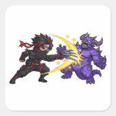 Claw Strike Ninja vs Monster Chibi Anime RPG Game  スクエアシール (正面)