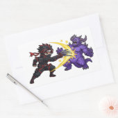 Claw Strike Ninja vs Monster Chibi Anime RPG Game  長方形シール (封筒)