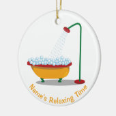 Clawfootのたらい及び泡赤及び金ゴールド セラミックオーナメント (左)