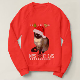 "Claws夫人"のシャム猫の醜いクリスマスのセーター スウェットシャツ