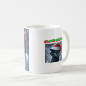 'Claws Humbug' Grumpy Christmas Cat Coffee Cup コーヒーマグカップ (正面右)
