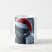 'Claws Humbug' Grumpy Christmas Cat Coffee Cup コーヒーマグカップ (正面左)