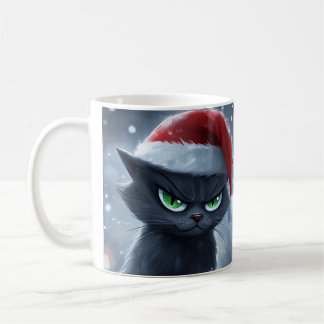 'Claws Humbug' Grumpy Christmas Cat Coffee Cup コーヒーマグカップ