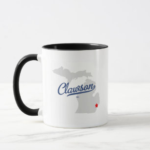 Clawsonミシガン州MIのワイシャツ マグカップ