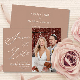 Clay エレガント Scriptモダン写真シンプル結婚s セーブザデート