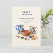 Clay and Company 陶芸ペイントパーティー招待状 招待状 (スタンド正面)