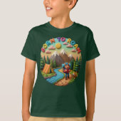 Clay Art “Born to Roam” Camping Adventure Scene Tシャツ (正面)