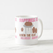 Clay Delivery Happiness Pottery Design コーヒーマグカップ (正面右)