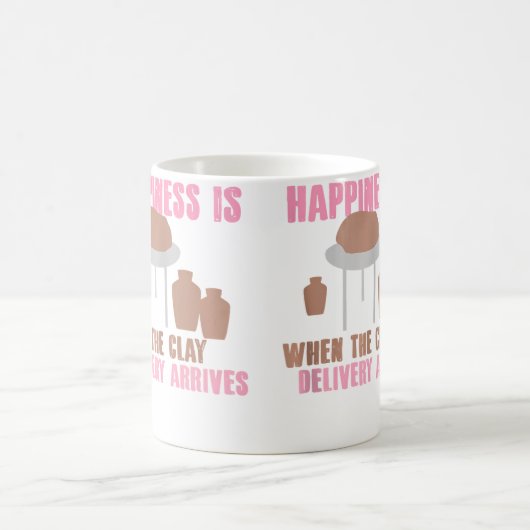 Clay Delivery Happiness Pottery Design コーヒーマグカップ (中央)