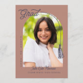 Clay Grad Announcement and Invitation with Photo 招待状 (正面)