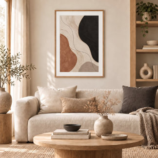 Clay Resonance | Minimal Abstract Plaster Art Prin ポスター