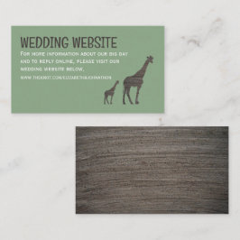 Clay Safari GiraffeのWebサイ素朴結婚ト エンクロージャーカード