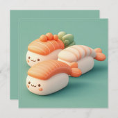 Clay Salmon and Shrimp Sushi Trio Postcard (正面/裏面)