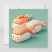 Clay Salmon and Shrimp Sushi Trio Postcard (正面)