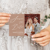 Clay Script エレガントモダン Photo日付の保存 案内ポストカード