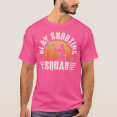 Clay Shooting Squad Pull Trap Pigeon Shotgun Clay Tシャツ (正面)