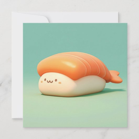 Clay Shrimp Nigiri Sushi Illustration Postcard (正面)
