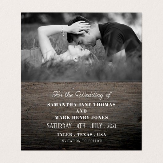 Clay Slab Effect, Photo Save The Date Card 名刺 (内部フラット)