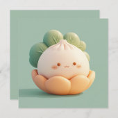 Clay Steamed Dumpling in Floral Bloom Postcard (正面/裏面)