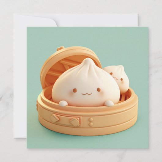 Clay Steamed Dumplings in Bamboo Basket Postcard (正面)