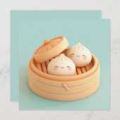 Clay Steamed Dumplings in Bamboo Steamer Postcard (正面/裏面)