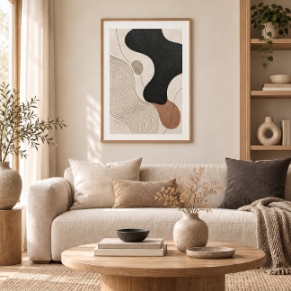 Clay Tide | Minimal Abstract Plaster Art Print ポスター
