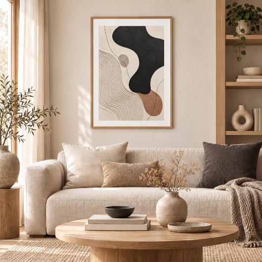 Clay Tide | Minimal Abstract Plaster Art Print ポスター
