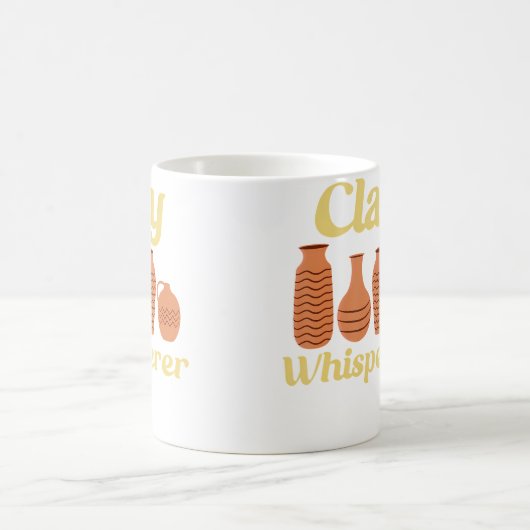 Clay Whisperer Ceramic Funny Pottery コーヒーマグカップ (中央)