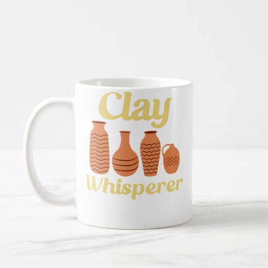 Clay Whisperer Ceramic Funny Pottery コーヒーマグカップ (左)