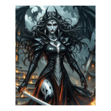 Claymore Poster Dark Fantasy Gothic Warrior Queen