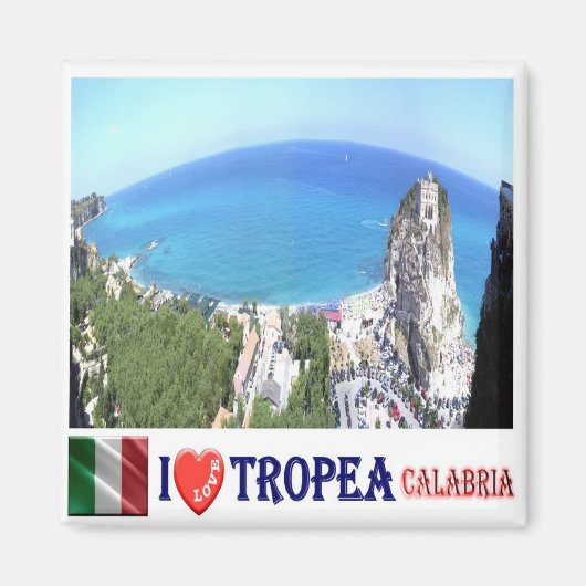 CLB021 TROPEA I Love - Calabria – イタリア – 冷蔵庫 マグネット (正面)