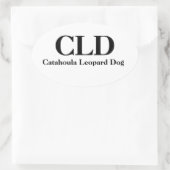 CLDカタホラレオパード犬 楕円形シール (バッグ)