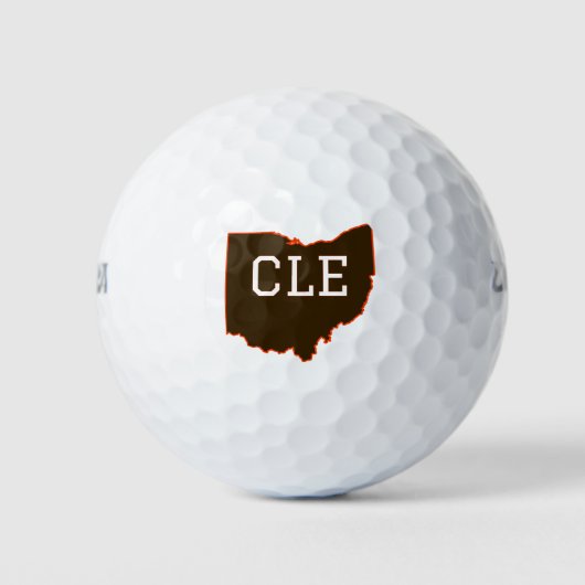 CLE Cleveland Ohio State Shape ゴルフボール (正面)