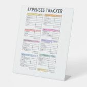 Clean カラフル Rainbow Expending Expenses Tracker 台座サイン (正面)
