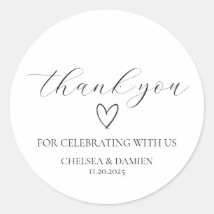 Clean & モダン's 結婚 Thank You Stickers ラウンドシール