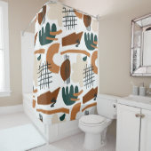 Clean Abstract Boho Pattern | Modern Minimal シャワーカーテン (インサイチュ)