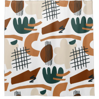 Clean Abstract Boho Pattern | Modern Minimal シャワーカーテン